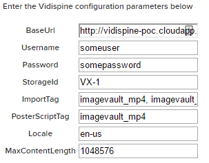 Configure Vidispine